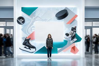 釧路のアイスアリーナ入口にある記念撮影向けのファンサイン